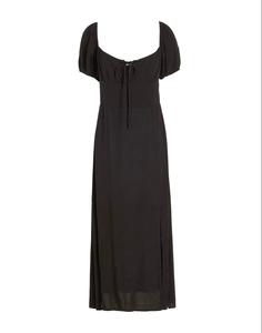 Платье-миди из вискозы с пышными рукавами 8 by YOOX, черный