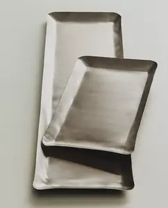 Поднос Zara Home Decorative Rectangular, серебристый