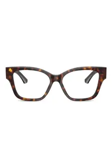 Очки в геометричной оправе черепаховой расцветки Burberry, коричневый