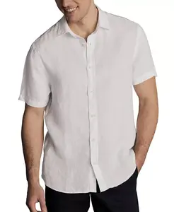 Мужская льняная рубашка на пуговицах Slim-Fit Charles Tyrwhitt, белый