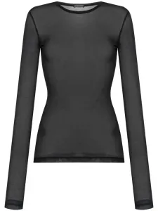 Полупрозрачная футболка с длинными рукавами Ann Demeulemeester, черный