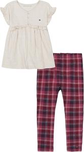 Комплект из 2 предметов: туника и леггинсы для девочек от Tommy Hilfiger, Oatmeal Heather/Plaid