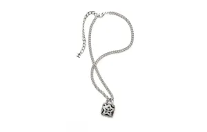 CHANEL Metal, Resin, Rhinestone, Crystal Necklaces Women's Silver