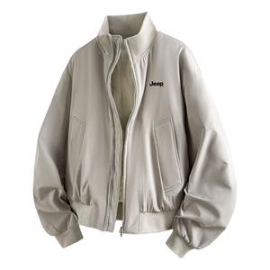 Пуховик Unisex Stand Collar Moderate Jeep, светло-серый