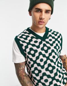 Вязаная майка с цветочным узором ASOS DESIGN