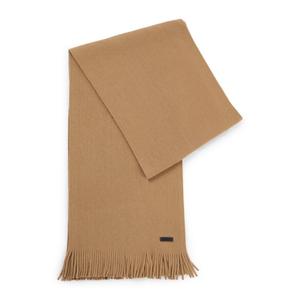 Шарф из шерсти мериноса, связанный рашель BOSS, бежевый