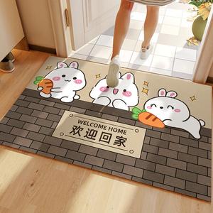 Xinglianxin Ковер 120х120 см для прихожей в стиле картун, грязеотталкивающий, моющийся, с рисунком three little rabbits
