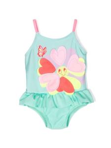 Billieblush купальник с цветочной аппликацией, зеленый