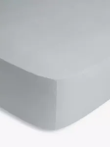 Простыня на резинке John Lewis Easy Care Organic Cotton 200 Thread Count Count Deep, цвет dove/grey