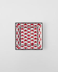 Prada Большой квадратный фарфоровый поднос для мелочей - Венский красный