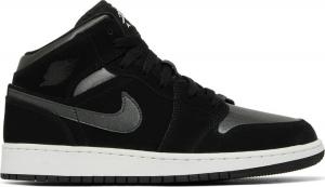 Кроссовки Air Jordan 1 Mid SE GS Black Anthracite, черный