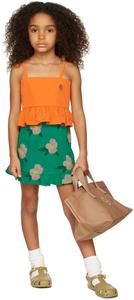 Детская майка с оранжевым логотипом и аистом The Animals Observatory