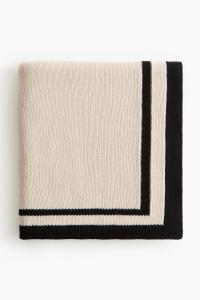 Одеяло H&M Cotton Baby, 80X100 см, светло-бежевый/черный