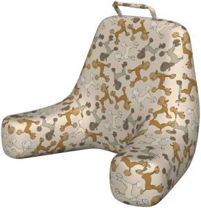 Наволочка для подушки для чтения Lunarable с изображением пуделя, рисунок в земляных тонах, мультяшный принт для любителей собак, мягкая набивная наволочка для кровати, размер XL, цвет шампанского, разноцветная., Champagne Multicolor