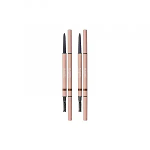 Вращающийся двойной карандаш для бровей с тонким стержнем, водостойкий, легко растушевывается, для начинающих, 2 шт FLORTTE