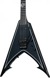 Электрогитара Schecter RavenDark V FR Abbath Signature. Глянец черного цвета с серебряными полосками
