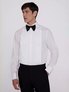 Классическая рубашка со складками приталенного кроя Moss, белый