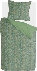 Постельное белье Byrklund Scary Snake, 100% хлопок, 135x200, зеленое BYRKLUND