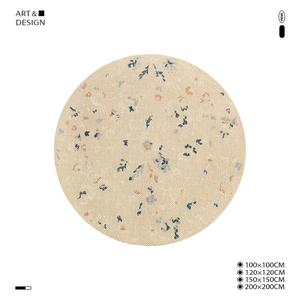 Saipos Ковер 200×200 см для спальни в стиле Mirror Flower Water Moon, светлый, французский стиль, круглый прикроватный