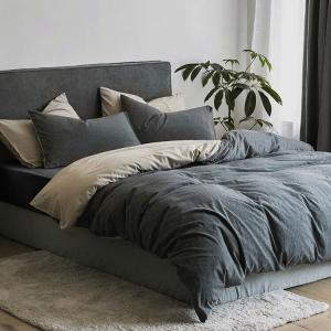 MUJI Постельное белье, 4 предмета, простыня 2.0 м, пододеяльник 2.2×2.4 м