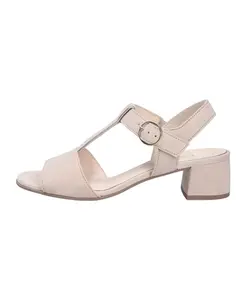 Бархатные сандалии на массивном каблуке Gabor, бежевый