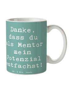 Кофейная кружка с надписью о потенциале наставника и тематикой морского бриза. Mr. & Mrs. Panda