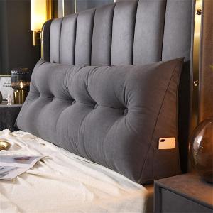 Треугольная подушка-клин для изголовья, треугольная подушка для спинки изголовья, подушка для чтения изголовья, мягкая подушка-татами для дивана-кровати со съемной наволочкой (Цвет: A, Размер: 120x50x20 см) COZMAX