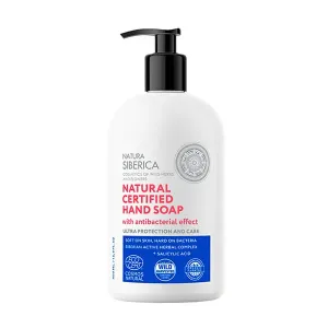 Дезинфицирующее мыло для рук с ультразащитой и уходом Jabón De Manos Natural Certificado Efecto Higienizante Natura Siberica, 500 ml