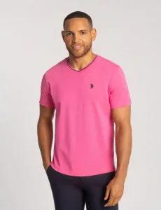 Футболка U.S. Polo Assn Tipped V-neck Jersey, розовый