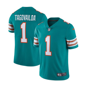 Мужская футболка tua tagovailoa aqua miami dolphins alternate vapor limited jersey Nike