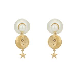 Женские золотые серьги с искусственными кристаллами DIOR