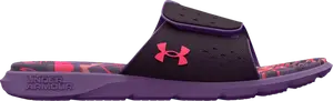Сандалии Under Armour Wmns Ignite 7 Graphic Footbed Slide Tux Purple Marble, фиолетовый