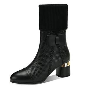 Ботильоны женские 6 см Devanro, Black Fleece-Lined