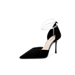 Crelinkxlat Туфли на высоком тонком каблуке женские, черные