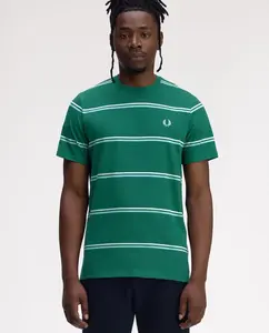 Мужская футболка в полоску с короткими рукавами Fred Perry, зеленый
