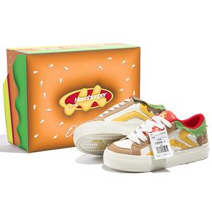 Туфли Пирог Кроссовки Гамбургер Пара Коробка Износостойкие и Легкие Низкие Кроссовки для Скейтборда Унисекс TUOPIN, [Двухцветная Подошва] Гамбургер (Без Фигурки)