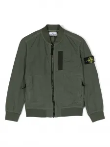 Легкий бомбер с нашивкой Compass Stone Island Junior, зеленый