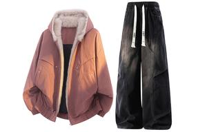 Толстовка Casual Sportswear утепленная с флисовой подкладкой X1617, begonia красный mountain hawk puffer jacket+черный jeans