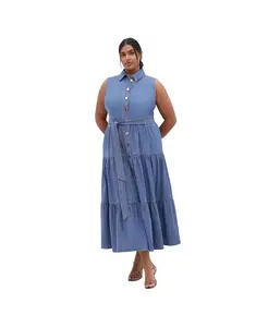 Платье макси Raya больших размеров CITY CHIC, синий