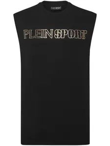 Топ с круглым вырезом и принтом Plein Sport, черный