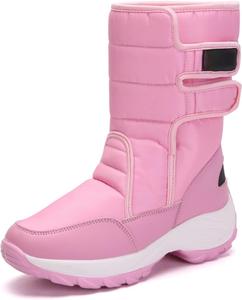 Теплые зимние ботинки для женщин, высокие ботильоны с меховой подкладкой, противоскользящие, короткие ботинки до щиколотки, водонепроницаемые, с удобной обувной конструкцией для улицы Generic, Pink