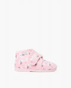 Закрытые детские тапочки с клейкой застежкой с принтом Pisamonas, цвет Rosa