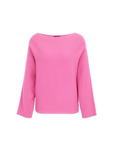 Zero Вязаный свитер с вырезом-лодочкой из малинового бархата