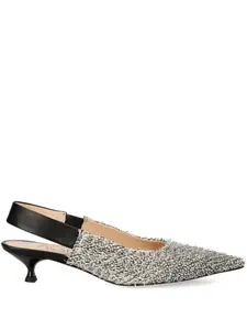 Туфли-слингбэки на каблуке 45 мм с текстурированной отделкой AGL, белый