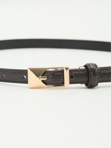 Узкий пояс с тиснением под ящерицу Mfeditorial, цвет 35 Dark Brown