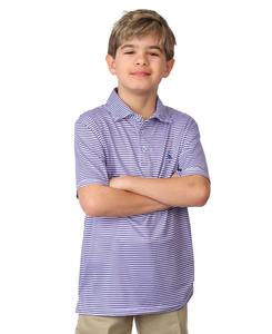 Детская футболка-поло с коротким рукавом и принтом в виде разноцветных полосок Tailorbyrd, Purple