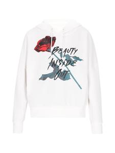 Женская толстовка с капюшоном белого цвета myMo ROCKS