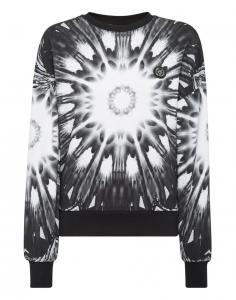 Свитер Plein Sport Sweatshirt Optical Flower, черный