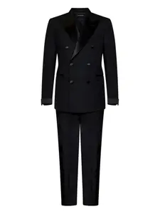 Костюм с двубортным пиджаком TOM FORD, черный