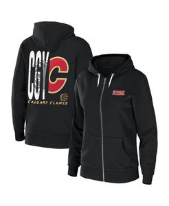 Женская черная толстовка из губчатого флиса с молнией во всю длину Calgary Flames WEAR by Erin Andrews, черный